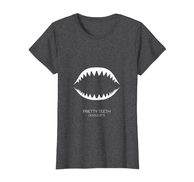 Pretty Teeth Deadly Bite Shark Women Design T-Shirt