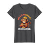 Mademark Head Monkey In Charge Circus Boss Design T-Shirt - Women - Dark Heather Grey