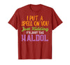 Halloween Nurse Shirts For Women Scrub Costumes Spell Just Kidding Haldol Funny Nurse Halloween RN ICU Women T-Shirt -