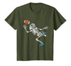 Halloween Shirts Women Men Kids Football Skeleton Halloween Player Catcher Mens Boys Kids T-Shirt - Olive Green