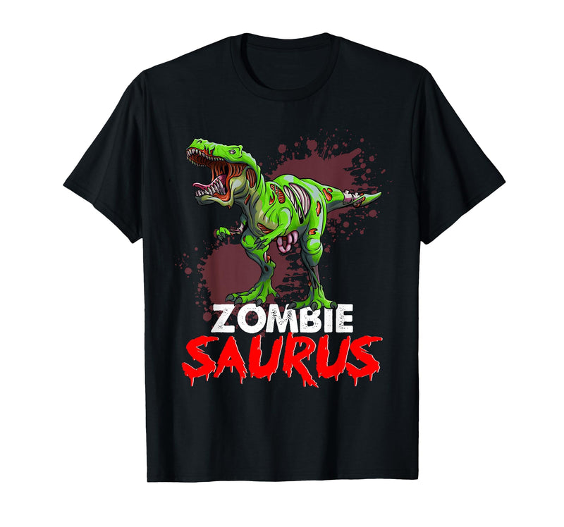 Dinosaur T Rex Zombie Saurus Halloween Kids Boys Zombie Saurus Skeleton Dinosaur T Rex Zombie Halloween Boys T-Shirt - Black