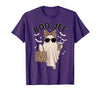 Halloween Boo-Jee Leopard Ghost Coquette Bow Coquette Leopard Ghost Coffee Boo-JEE Halloween Boujee Ghost T-Shirt - Purple