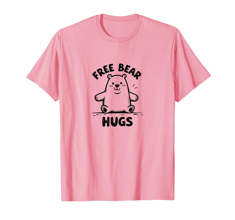 Mademark Free Bear Hugs: Cute Cartoon Animal Lover Gift T-Shirt - Pink