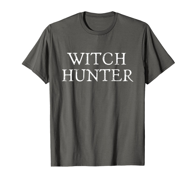 Witch Hunter Halloween Funny Witch Hunter Halloween Costume Easy Lazy T-Shirt - Asphalt Grey