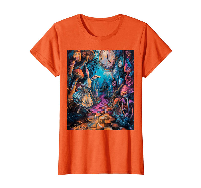 Alice in Wonderland Rabbit House T-Shirt in Orange