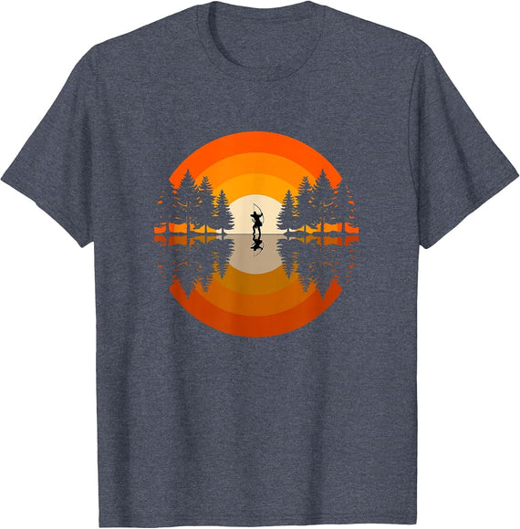 Archer Archery Arrow Bow T-Shirt - Heather Blue
