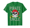 Pirate Family Apparel Pirate Uncle Jolly Roger Flag Skull Family Pirates T-Shirt - Kelly Green