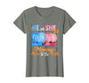 He Or She Pumpkin Gender Reveal Party Supplies Tee Halloween Pumpkin Gender Reveal He or She Mommy to Be T-Shirt - Olive