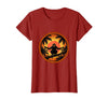 Mademark Monkey Silhouette Tropical Sunset Graphic T-Shirt - Women - Cranberry Red