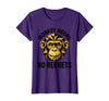 Mademark Monkey Hours No Regrets Funny Primate Design T-Shirt - Women - Purple