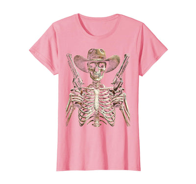 Mademark Skeleton Cowboy Pistols Halloween Graphic T-Shirt