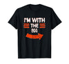 Halloween Mega Warehouse Vintage I'm with the Egg Lazy Halloween Costume T-Shirt - Black