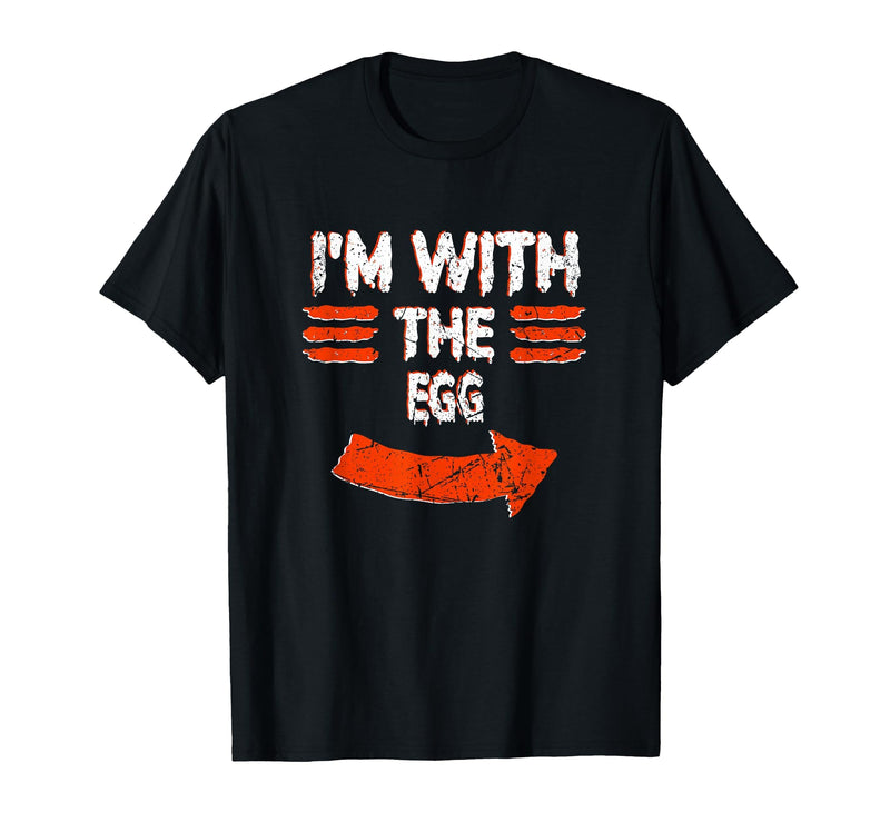 Halloween Mega Warehouse Vintage I'm with the Egg Lazy Halloween Costume T-Shirt - Black