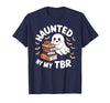 Halloween Student Books Lovers Haunted By My TBR Haunted By My TBR Cute Ghost Book Reading Teacher Halloween T-Shirt - Navy