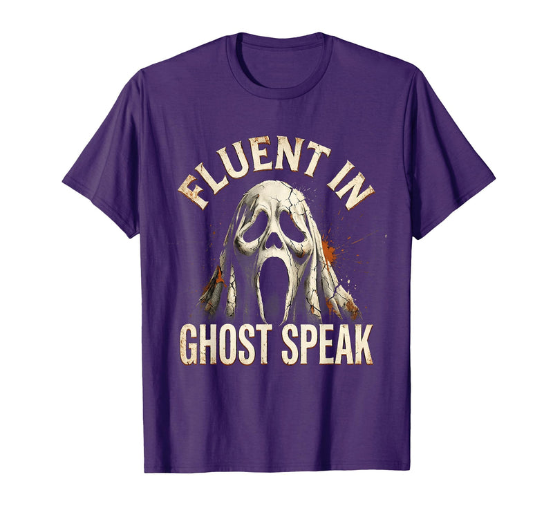 Mademark Ghost & Spirits - Ghost (99 Problems All) T-Shirt - Purple-fluent in Ghost Speak
