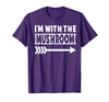 Funny Lazy & Easy Halloween Couple Costume Tee I'm with The Mushroom Halloween Costume Mushroom Halloween T-Shirt - Purple