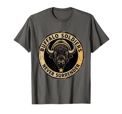 Cow Mademark Buffalo Soldiers Never Surrender T-Shirt