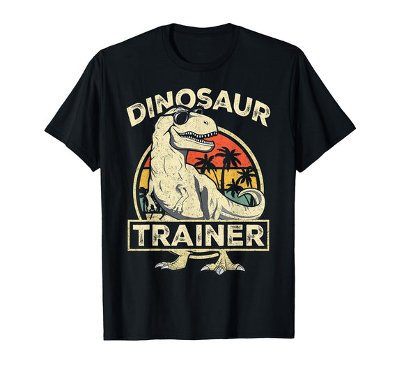 Dinosaur Trainer Halloween Vintage Dinosaur Trainer Halloween Costume Retro Dino Outline T-Shirt - Black