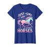 Funny Horse Lovers Just a Girl Who Loves Horses T-Shirt - Royal Blue