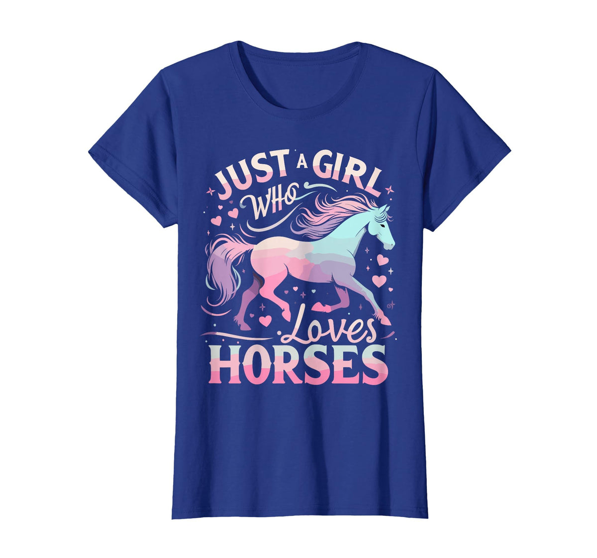 Funny Horse Lovers Just a Girl Who Loves Horses T-Shirt - Royal Blue