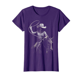 Cowgirl Western Rodeo Rodeo Cowgirl Western Horse T-Shirt - Purple