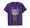 Rock and Wear Gifts Men Women Kids Skeleton Guitar Hand Rock On Guitarist Rock Band Music T-Shirt - Purple