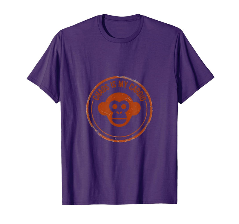 Mademark Chaos Is My Cardio Funny Monkey Design T-Shirt - Men - Purple