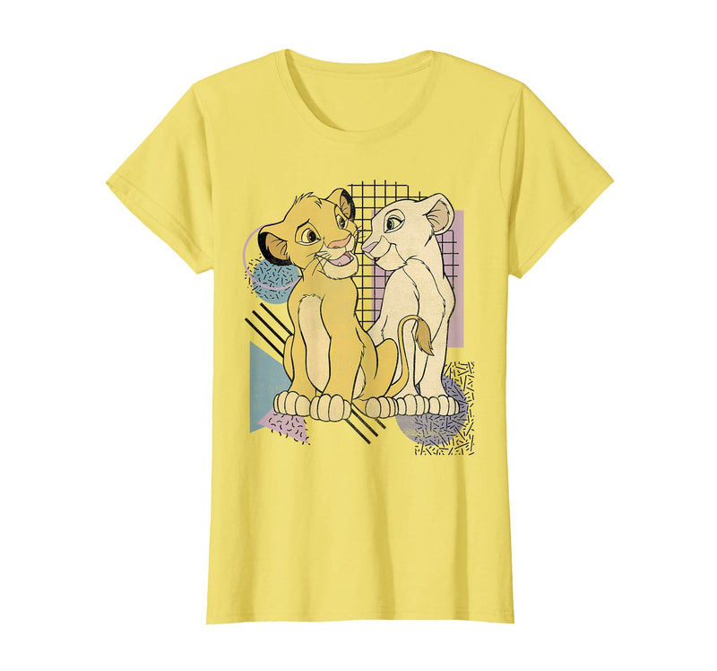 Disney Lion King Simba & Nala Meet Eyes Valentine's T-Shirt T-Shirt - Lemon Yellow