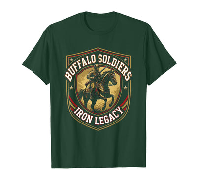 Cow Mademark Buffalo Soldiers Iron Legacy Military T-Shirt