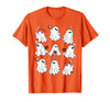 Boo Ghost Halloween Baseball Happy Halloween Baseball Lover T-Shirt - Orange