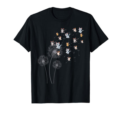 Cat Flower Lover Gift Co. Cat Cat for Women Girls Cute Dandelion Flower T-Shirt