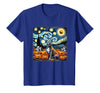 Pitbull Starry Night Tees Starry Night Pitbull Halloween T-Shirt - Royal Blue