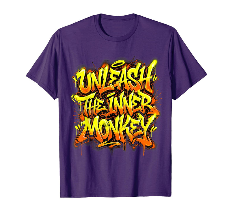 Mademark Unleash the Inner Monkey Fun Primate Design T-Shirt - Men - Purple