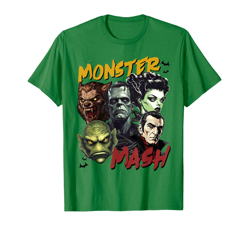 Monster Lover Halloween Season Women Men Kids Horror Scary Monster Lover Vampire Frankenstein Halloween T-Shirt - Kelly Green