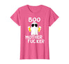 Vulgar Halloween Tee Shop Boo Motherfucker Funny Beer Drinking Ghost Adult Halloween T-Shirt - Pink Heather