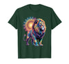 Cosmic Animal Mandala Sacred Geometry Collective Sacred Geometry Lion Mandala T-Shirt - Dark Green