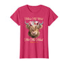 Christian Western Highland Cow Lovers Tees Follow The Word Not The Herd Christian Western Highland Cow T-Shirt - Red Heather