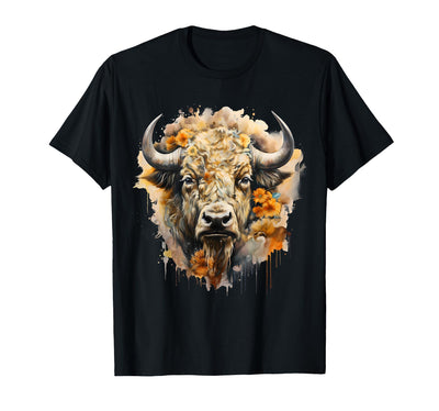 Safari Animal Art Buffalo Portrait Bison Wildlife Savanna T-Shirt