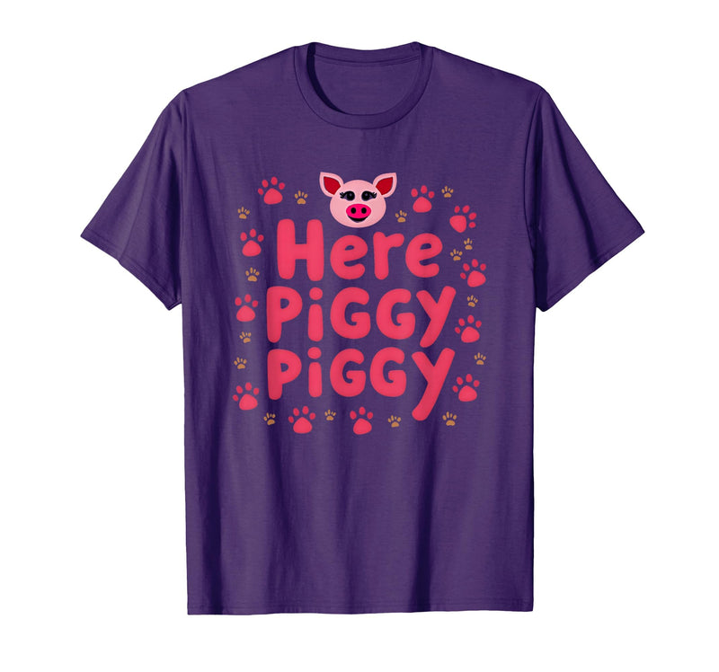 Mademark John Pork's Calling: Here Piggy Piggy Funny Pig Lover Gift T-Shirt - Purple