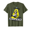 Mademark Moo-FO Got My Cow Alien Abduction Design T-Shirt - Olive Green