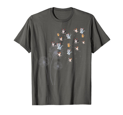 Cat Flower Lover Gift Co. Cat Cat for Women Girls Cute Dandelion Flower T-Shirt