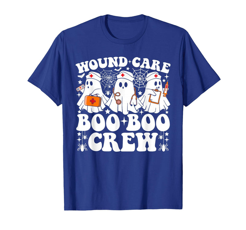 Wound Care Nurse Boo Boo Crew Halloween Wound Care Boo Boo Crew Nurse Funny Ghost Halloween Nurse T-Shirt - Royal Blue