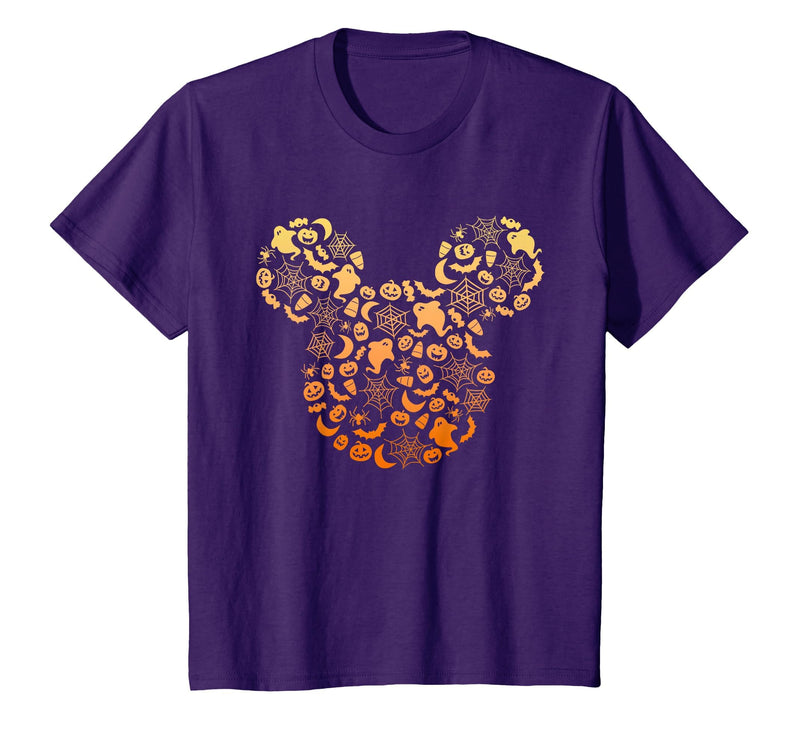 Disney Mickey Mouse Halloween Ghosts & Pumpkins Gradient T-Shirt - Purple