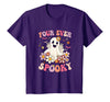 4th Birthday Party Halloween Costume Four Ever Spooky Halloween 4Th Birthday Party Decorations T-Shirt - Purple