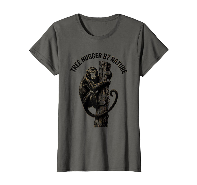 Mademark Tree Hugger By Nature Monkey Design T-Shirt - Women - Asphalt Grey