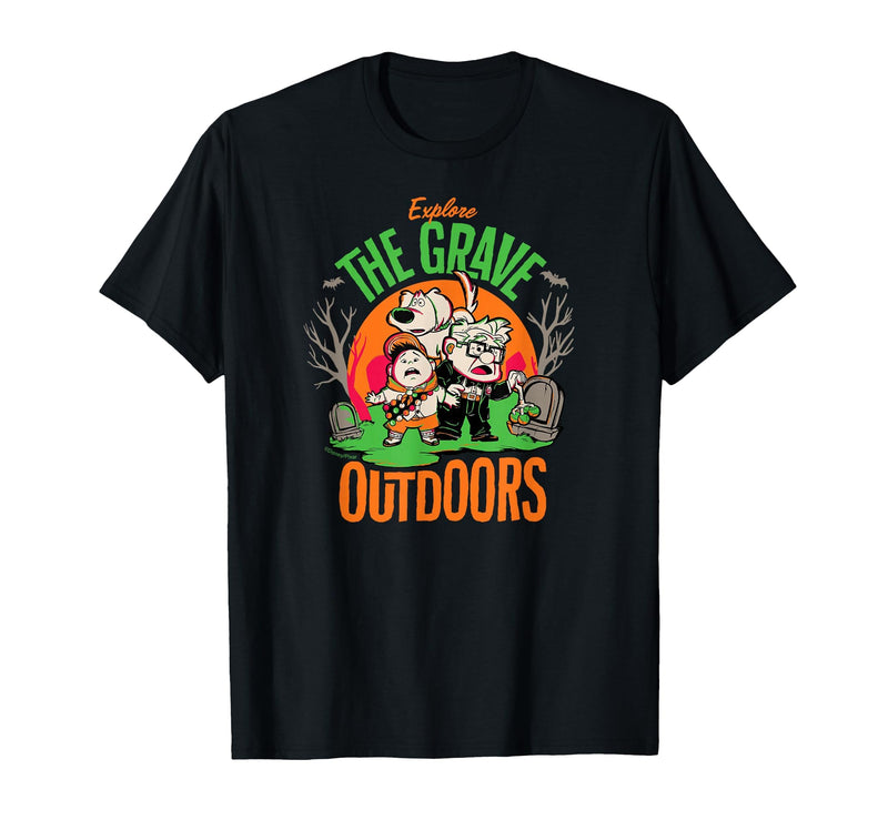 Disney Pixar Disney and Pixar’s Up Explore the Grave Outdoors Halloween T-Shirt - Black