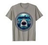 Mademark Great White Shark Below Surfboard Graphic T-Shirt - Slate Grey