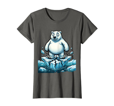 Polar Bear on Cracking Ice Floe Illustration T-Shirt