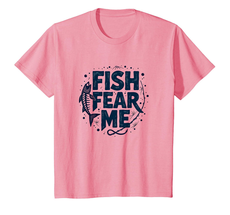 Mademark Fish Fear Me Funny Fishing for Men Angler Humor Quote T-Shirt - Pink