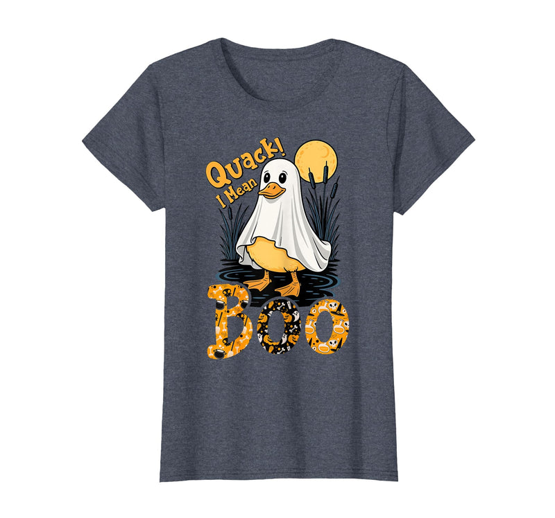 Duck Halloween Gifts Co. Quack I Mean Boo Duck Trick or Treat Spooky Halloween Party T-Shirt - Heather Blue